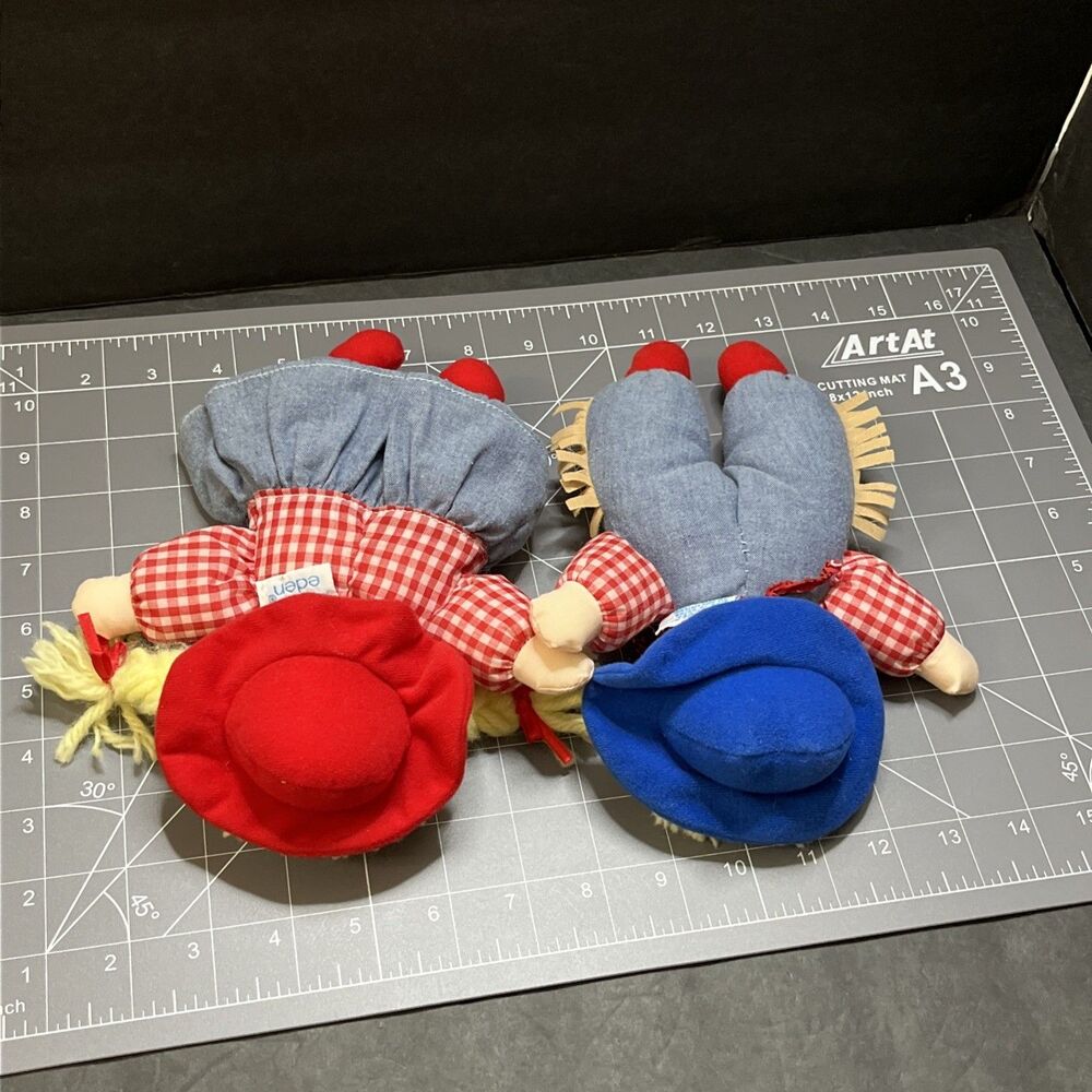 Lot of 2 Eden Toys Cowboy and Cowgirl Plush Doll Stuffed Animal set 9in - Picture 9 of 11